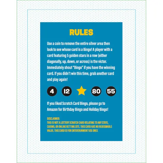 Grand Prix International: Bingo Scratch Card Game: Original - Entertaining Party Activity, Reveal 5 Stars In A Row To Win, 26 Bingo Scratch Off Cards {7}