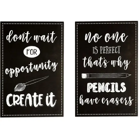 Motivational Postcards, 20 Designs (4 x 6 in, 40 Pack) Black {7}