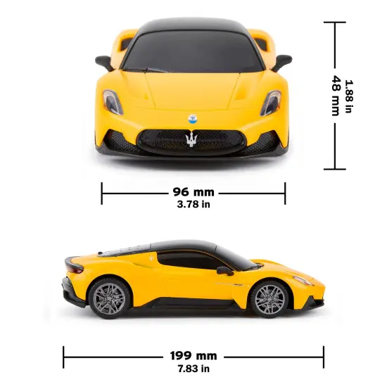 CMJ RC Cars: Maserati MC20 - Yellow - 1:24 Scale, Remote Control Radio Vehicle, 2.4 Ghz, LED Headlights, Indoor-Outdoor Racing Toy, Licensed Model {3}