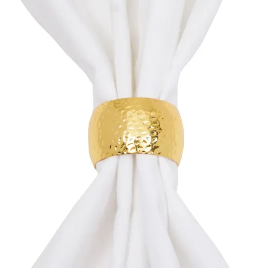 Gold Napkin Rings, Set of 12 for Dining Table (Metal, 1.8 Inches) {5}