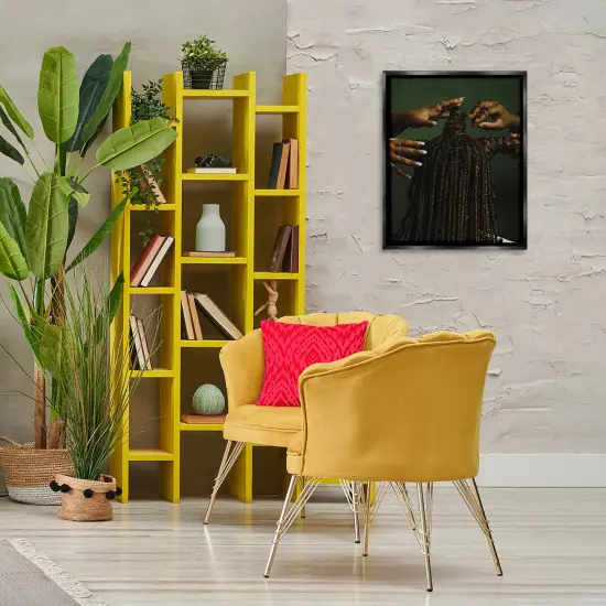 Stupell Industries Women Braiding Hair Floater Framed Canvas Wall Art Design by Oladimeji Odunsi  {2}