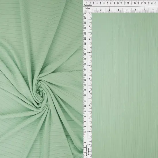 Solid 8x3 Rib Knit Fabric 58/60" Wide Ideal for Tops & Dresses OLIVE {3}