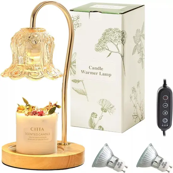 Candle Warmer Lamp with 2 Bulbs Night Light with Timer & Dimmer for Home Decor {1}