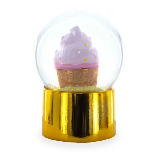 Golden Cupcake Elegance Mini Water Snow Globe {5}