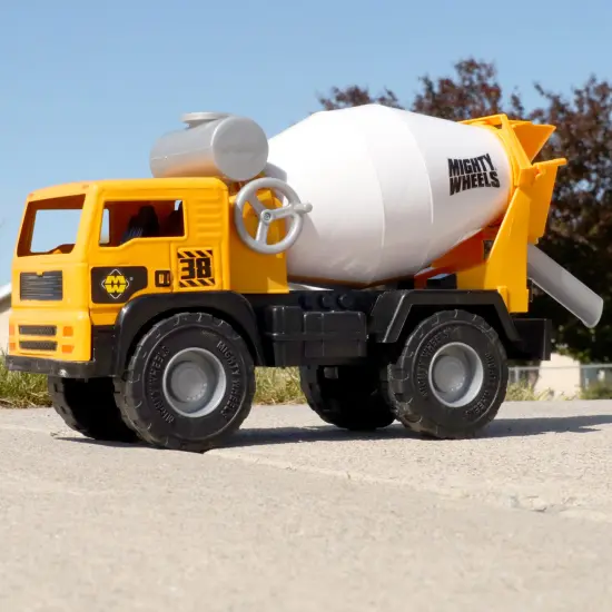 Mighty Wheels: 16" Mighty Cement Mixer Truck - Sounds Construction Toy Vehicle, Realistic Side Crank Spinning Drum, Indoor-Outdoor Play, Kids Ages 3+ {5}