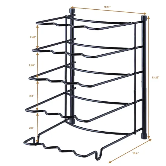 Metal Heavy Duty Kitchen Countertop Cabinet Pantry Pan, Pot Lid, and Pot Organizer Rack Holder {4}