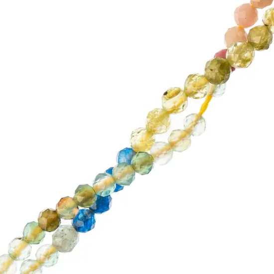John Bead Earth's Jewels 15in Semi-Precious Facetted Round Natural Stone Bead Strand {2}