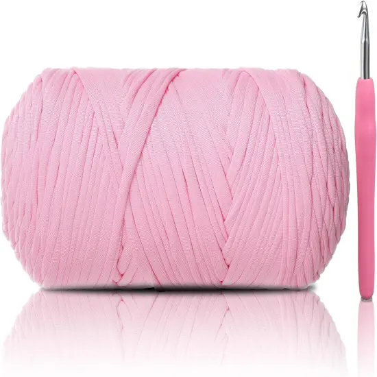Crochet Cloth T-Shirt Yarns - 400g/118 Yards (Pink) {1}