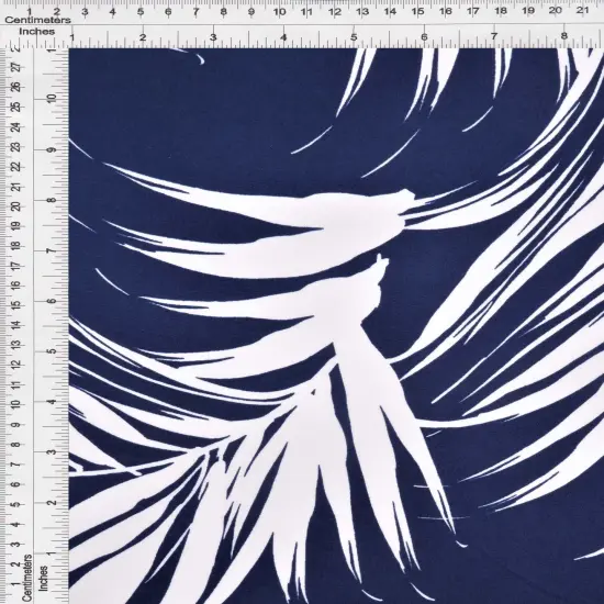 1 Yard Navy DTY Tropical Print Stretch Knit Fabric 58/60 Inch Wide {2}