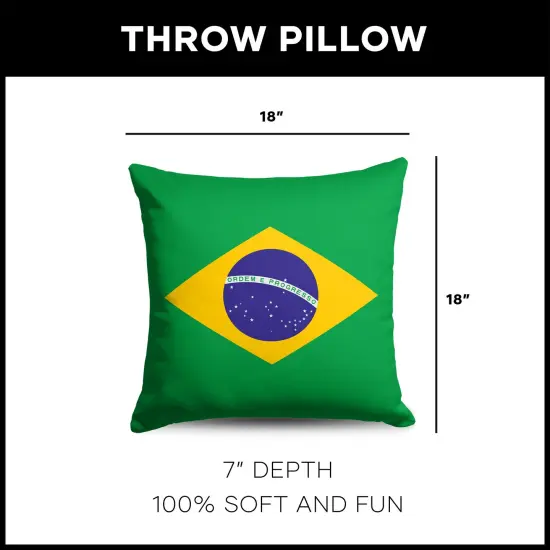 Country Flag 18 Inch Throw Pillow Brazil {4}