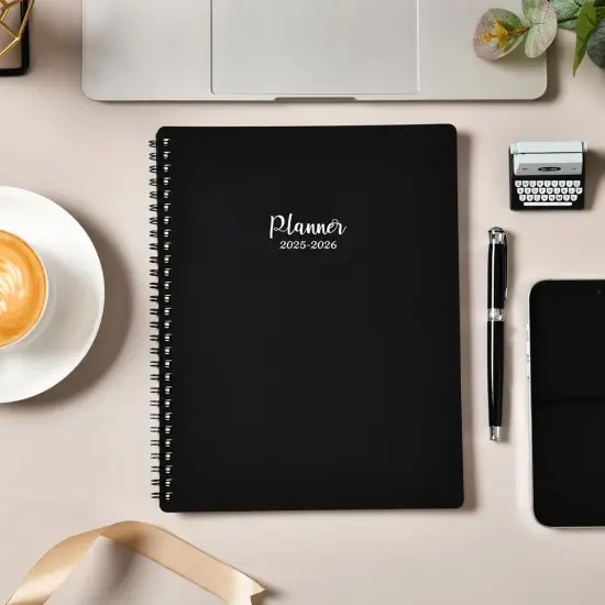 2025-2026 Planner - Planner 2025-2026 Weekly and Monthly, Jul. 2025 - Jun. 2026, 8" x 10", with Tabs, Thick Paper, Spiral Binding, Classic Black {2}