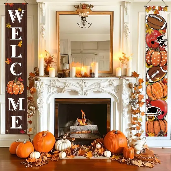 Fall Welcome Porch Banner Decorations Indoor and Outdoor {2}