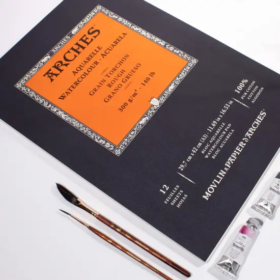 Arches Aquarelle Rough Watercolor Pad 11.69"X16.53"- 140lb, 12 Sheets {3}