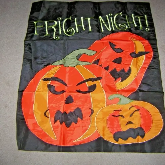 Halloween Fright Night Flag Applique House Banner {1}