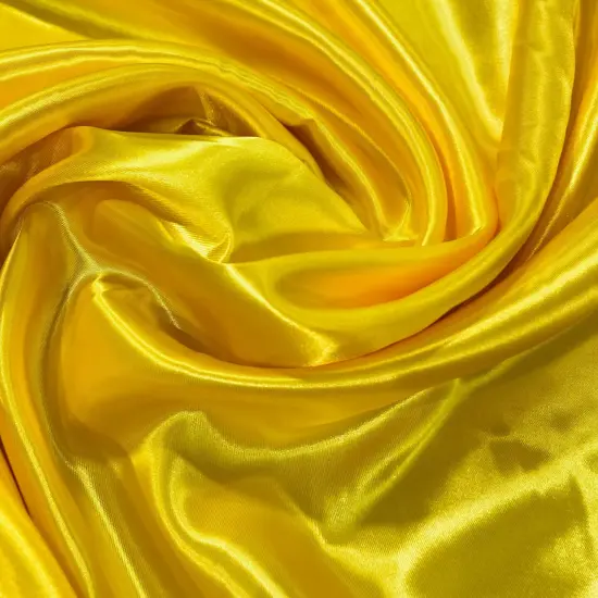 1 Yard Charmeuse Medium Satin Lining Fabric 100 Percent Polyester 60" Wide Yellow {1}