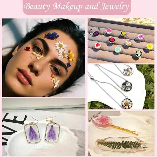 80 Pcs Whire Dried Flowers for Crafts W/ Tweezers {2}