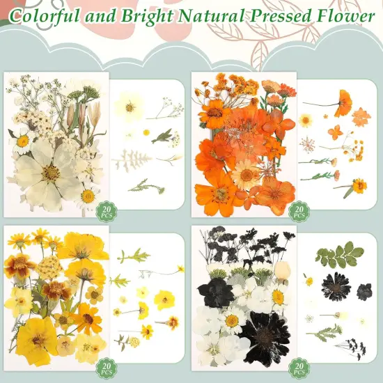 500 PCS Dried Flowers Butterfly Stickers {5}