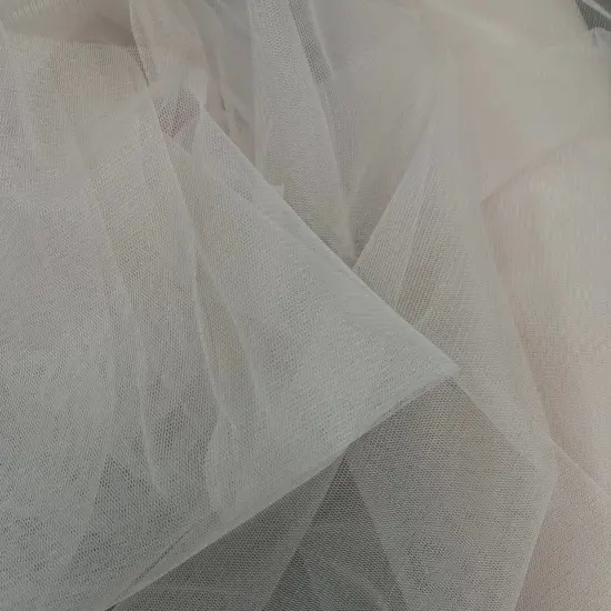 1 Yard 2-Way Stretch Nylon Net Mesh Fabric, 60" Width Lightweight Sheer Mesh for Gowns, Dancewear & Costumes Blush {1}