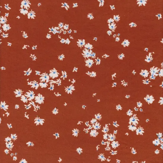 Floral Blossom Print Brushed DTY Knit Stretch Fabric 58/60" Wide GREEN {2}