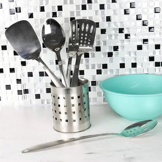 Chef Craft Stainless Steel Solid Spatula Turner & Ladle Set with Attractive Brushed Finish Handle {4}