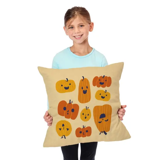 Halloween 18 Inch Throw Pillow Funky Pumpkin {2}