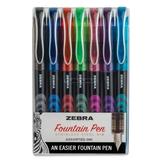 Zebra Fountain Pens - Set of 7, Assorted Colors {1}