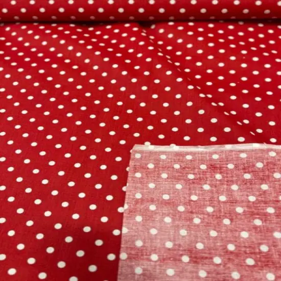 1 Yard Small Polka Dot Poly Cotton Fabric 60" Fuchsia/White {6}