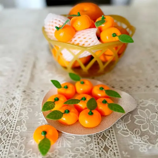 20pcs Mini Artificial Orange Birthday Fake Fruit Model Realistic Artificial Fruits {4}