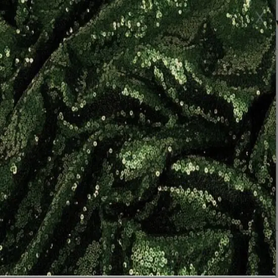 1 Yard Dark Emerald (Hunter) Green Glitz Sequin Fabric Sparkly Spangle Mesh for Costumes Decor Crafts 55 Inch Width {2}