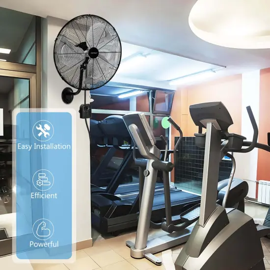 Costway 1/2 PCS 20" Wall Mount Fan with 3-Speed Options 85&deg; Oscillation 30&deg; Tilt 6 FT Cord {2}