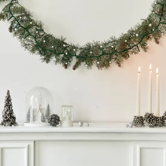 Brite Star LED Micro Rice Battery Operated Christmas Light Set with Timer - White - Green Wire - 20ct {3}