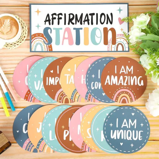 Boho Affirmation Station Bulletin Board Set {4}