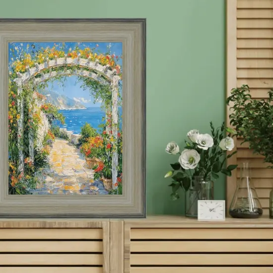 Wide Scoop Brushed Silver Picture Frame 28x28 frame {6}