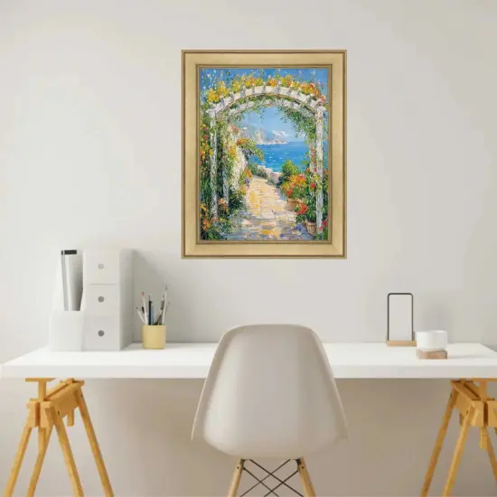 Modern Contemporary Champagne Gold Flat Picture Frame 28x28 frame {3}