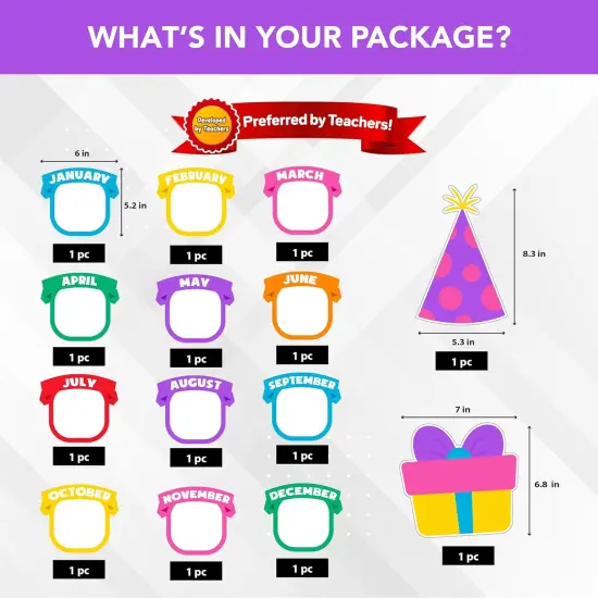 89 Pcs Cutouts Birthday Bulletin Board Set {4}