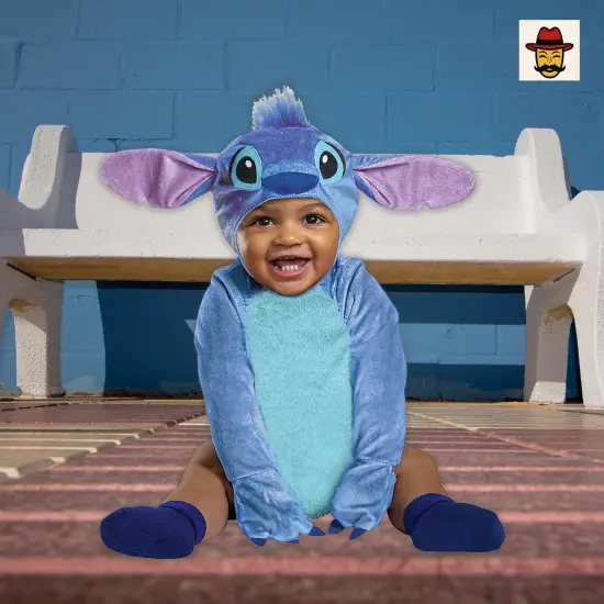 Baby Stitch Costume Soft Blue Plush Jumpsuit Mittens Detachable Tail Headpiece {3}