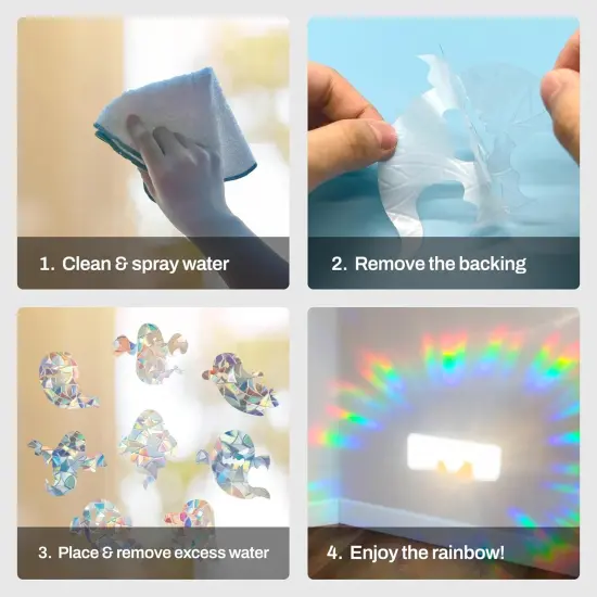 8 Pcs - Little Ghosts Window Clings, Window Decals,Spooky Halloween Suncatcher Stickers {5}