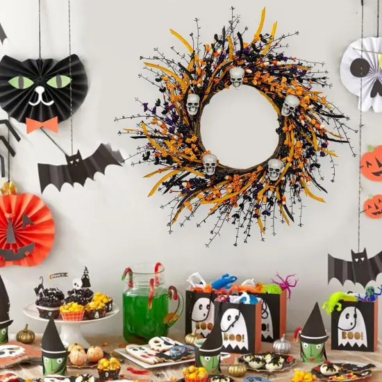 Artificial Halloween Wreath 22 Inch {2}