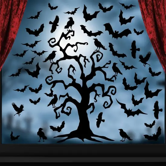 Giant Halloween Window Decals - Black Tree {5}