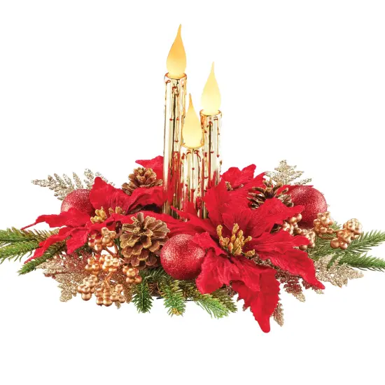 Collections Etc LED Lighted Holiday Candle Arrangement Centerpiece {2}
