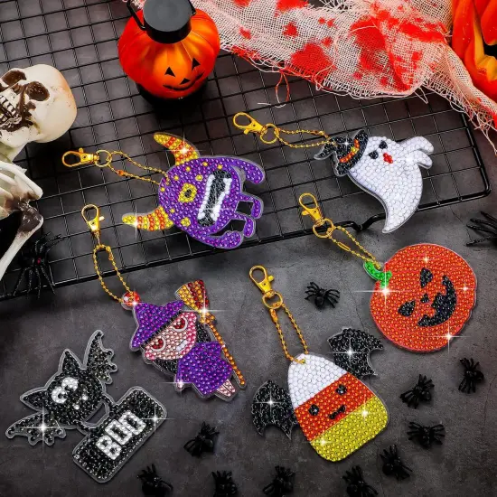 32 Pieces Halloween DIY Diamond Key Chain {2}
