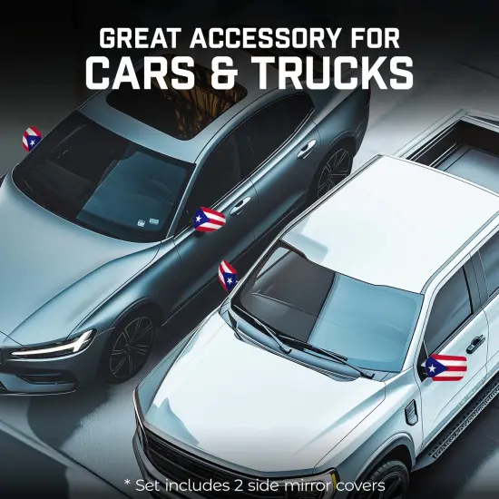 G128 2 Pack: Puerto Rico PR Car Side View Mirror Cover 5.9x8.66 In {3}