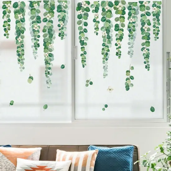 Green Hanging Vine Window Clings Decals {2}