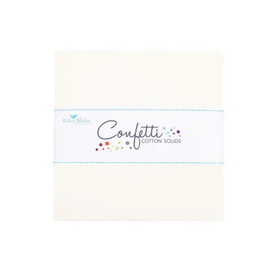 Confetti Cotton 5" Square Pack (Charm Pack / 5" Stacker) in Le Creme byfor Riley Blake (5-120-LECREME-42) {1}