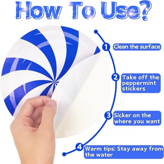 57PCS Peppermint Floor Decals Christmas Wall Stickers {2}