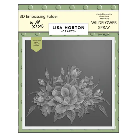 Lisa Horton Crafts Embossing Folder 6"X6"-Wildflower Spray {1}