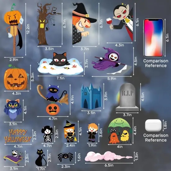 9 Sheets Halloween Window Clings (137Pcs) {3}