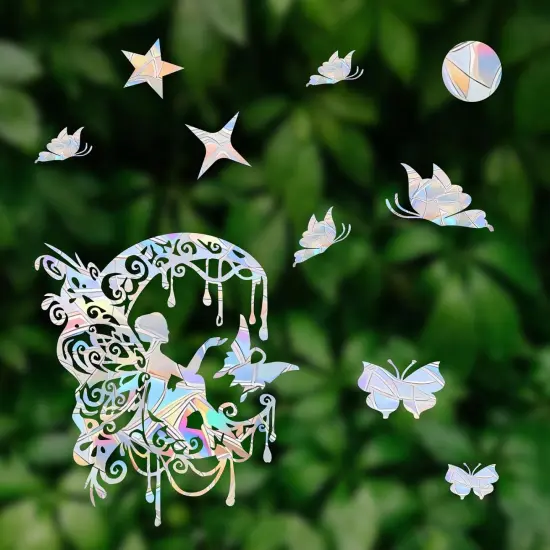 21PCS Fairy and Moon Window Clings - Anti-Collision Window Decals {2}