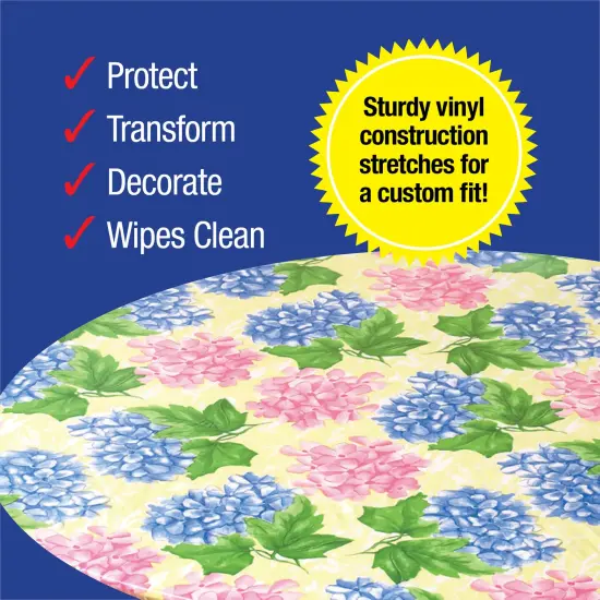 Collections Etc Collections Etc. Patterned Fitted Table Cover with Soft Flannel Backing and Durable Wipe-Clean Vinyl Construction {6}