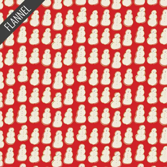 Frosty Snowman Flannel in Jolly Red (f25813) | Art Gallery Flannel | AGF Studio | Art Gallery {1}